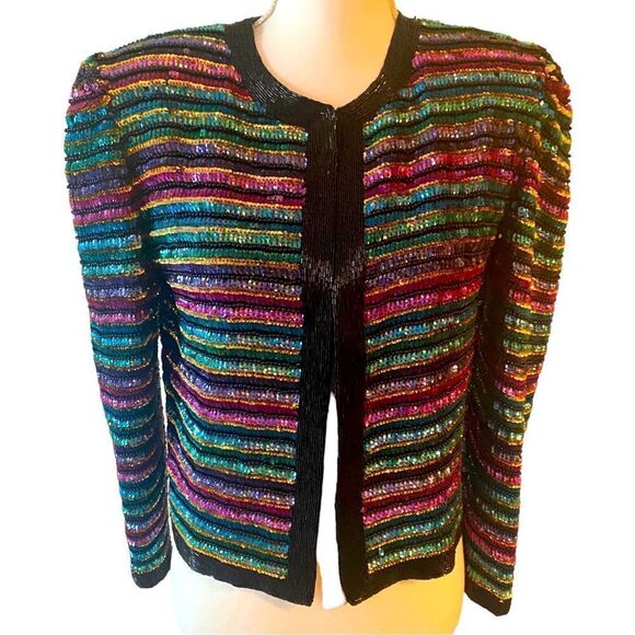 Vintage Sequin Beaded Evening Jacket - Picture 1 of 6